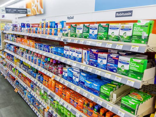 Walgreens pharmacy, over-the-counter medicine, cough, cold and flu relief. (Photo by: Jeff Greenberg/Education Images/Universal Images Group via Getty Images)